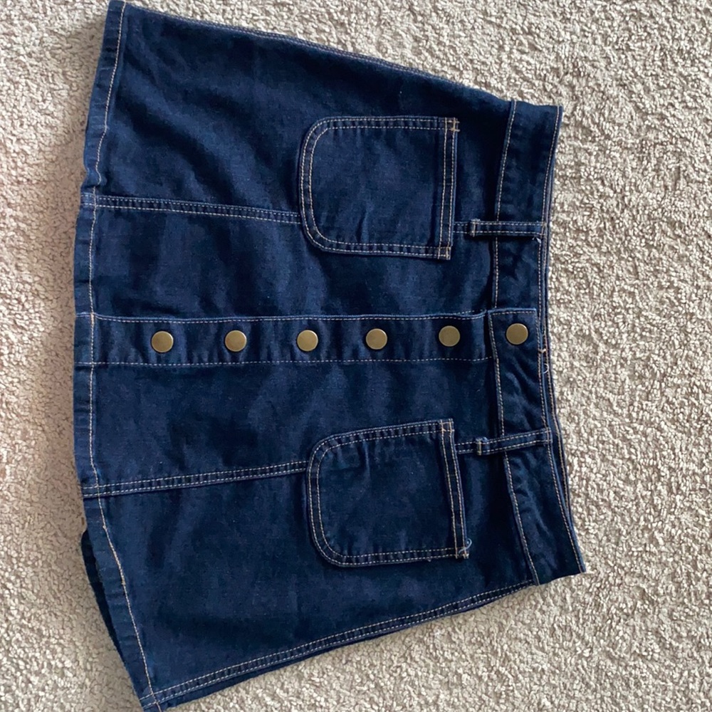 Blue denim skirt